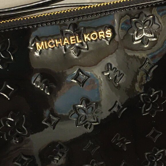 NWT!!! Michael Kors Ciara Black Metallic Large Shoulder Tote w/ wristlet - Picture 16 of 16